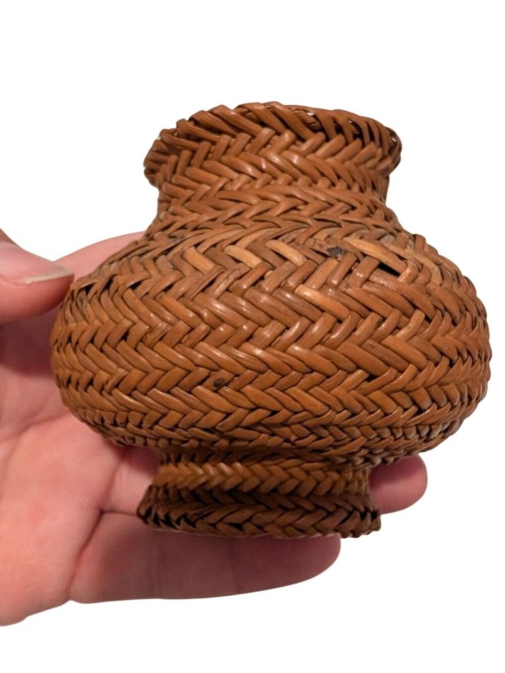 Vintage Hand-Woven Pine Needle Basket Olla Shape Rustic Decor Unique Artisan - Picture 13 of 16